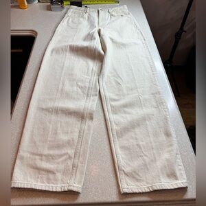 Massimo Dutti Cream Wide Leg 28”